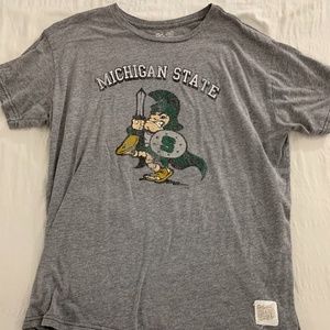 Retro Grey Michigan State Sparty Shirt